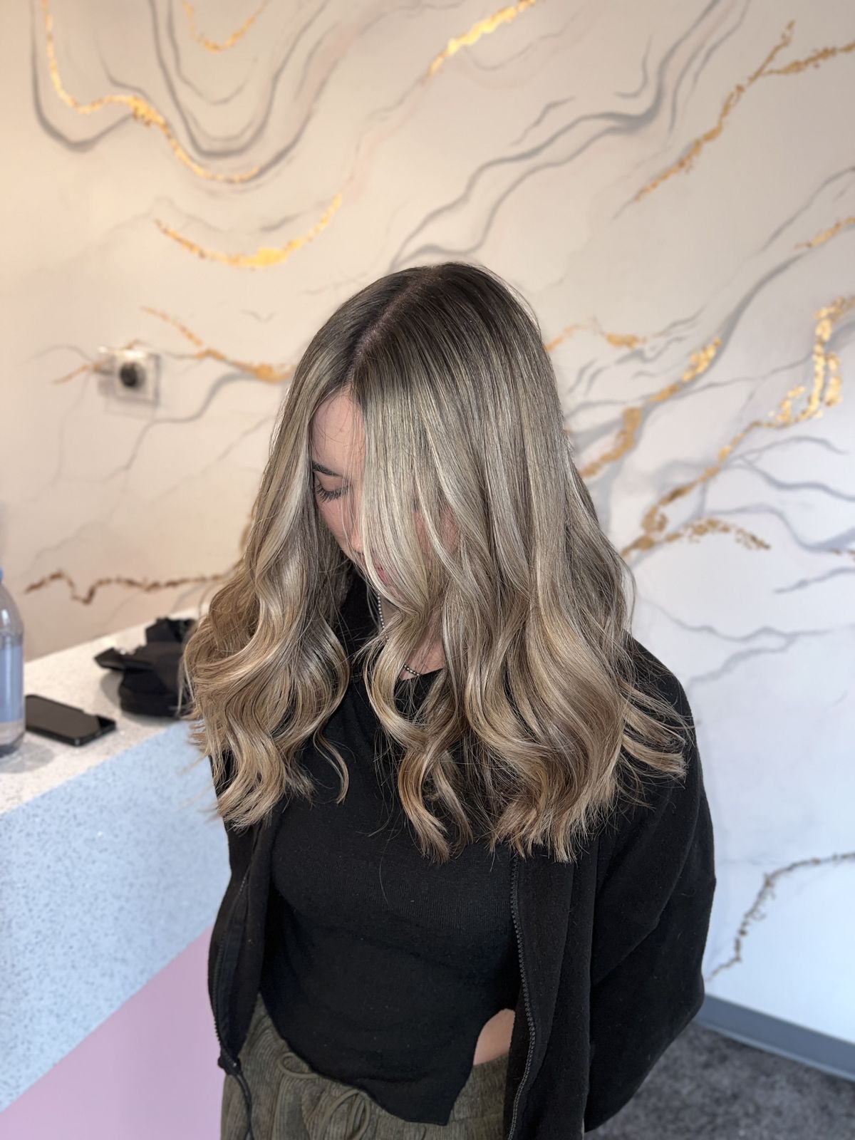 Blonde hair color transformation by Hair by Drew in Coeur d'Alene, Idaho